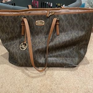 Michael Kors Large Leather Monogram Tote